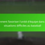 Comment favoriser l’unité d’équipe dans des situations difficiles au baseball