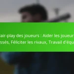 Fair-play des joueurs : Aider les joueurs blessés, Féliciter les rivaux, Travail d’équipe
