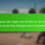 L’impact des règles non écrites sur les styles de leadership d’équipe dans le baseball