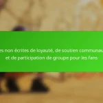 Règles non écrites de loyauté, de soutien communautaire et de participation de groupe pour les fans
