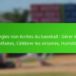 Règles non écrites du baseball : Gérer les défaites, Célébrer les victoires, Humilité