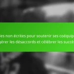 Règles non écrites pour soutenir ses coéquipiers, gérer les désaccords et célébrer les succès